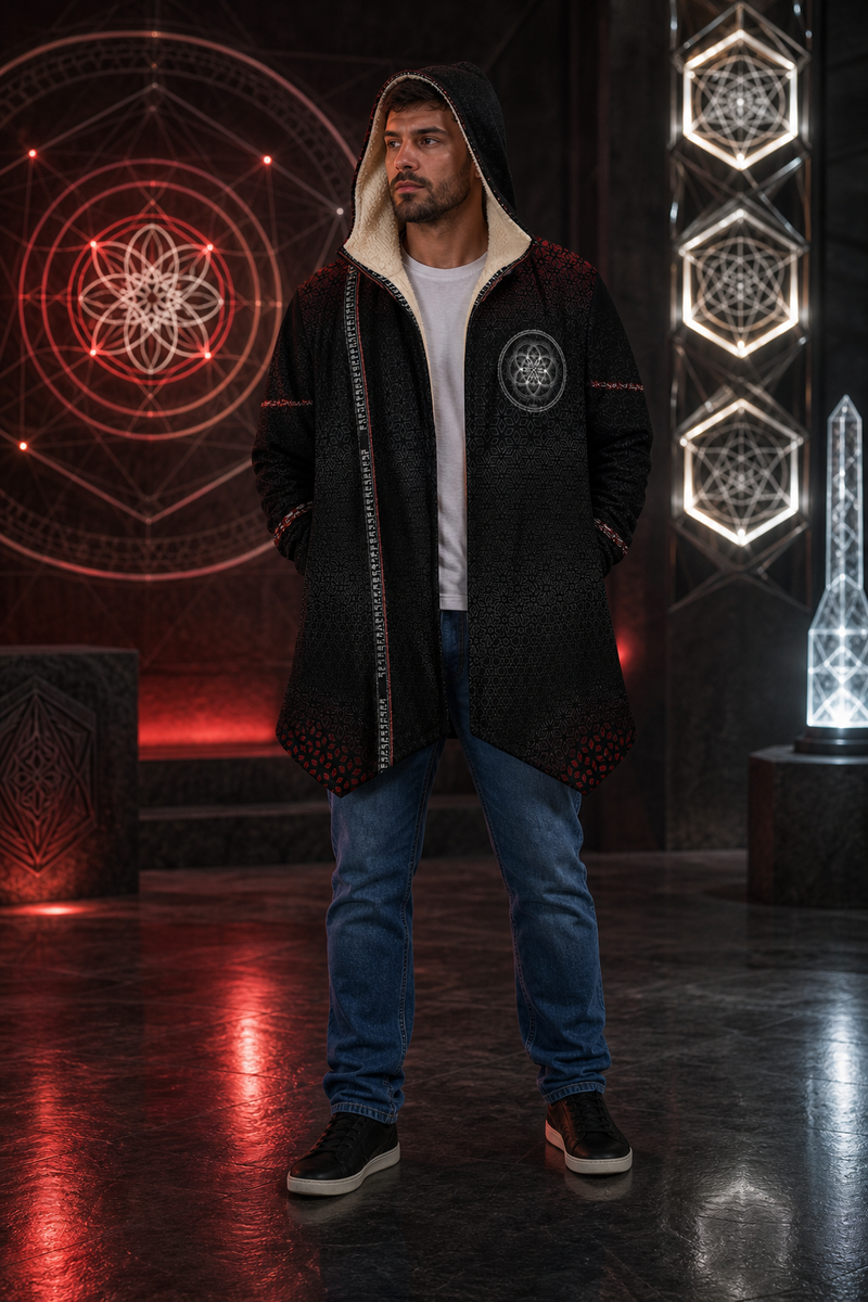 Sacred Micro Fleece Cloak — approved source-faithful editorial view 01