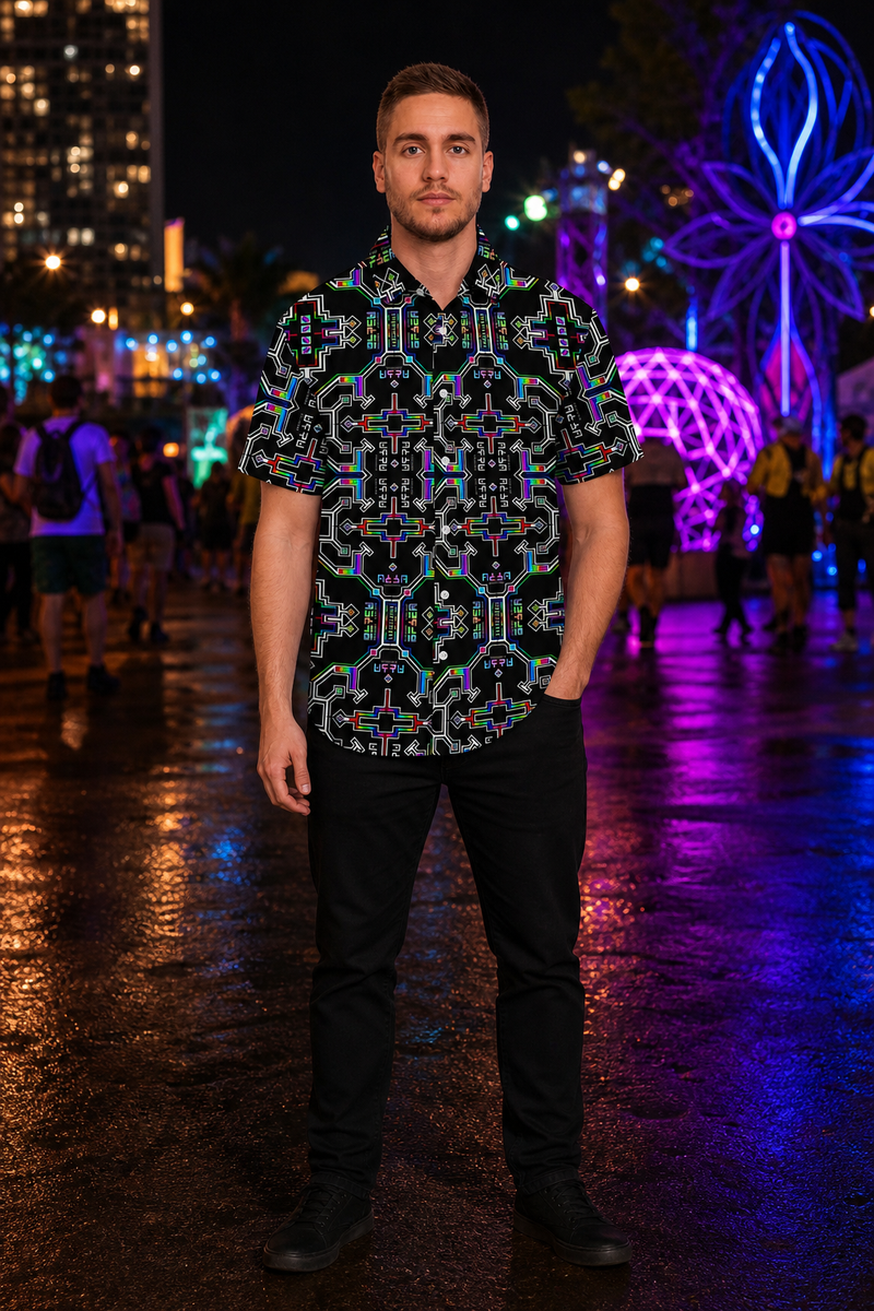 Prismatic Grid Button Down Shirt lifestyle image 1