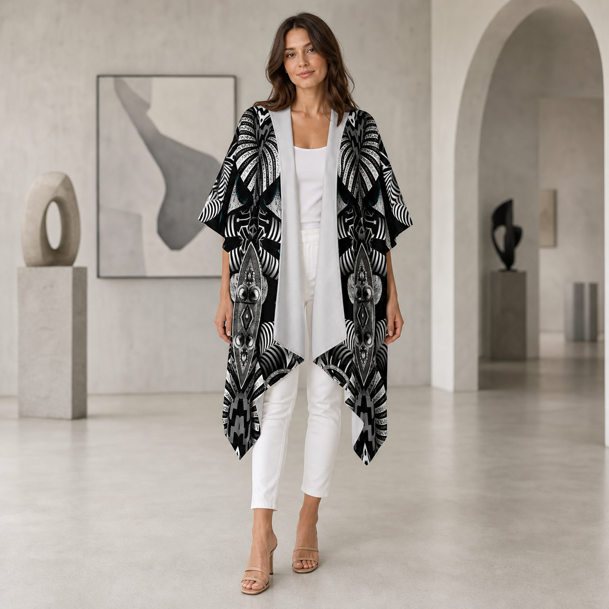 Hypnotica Draped Kimono lifestyle front view