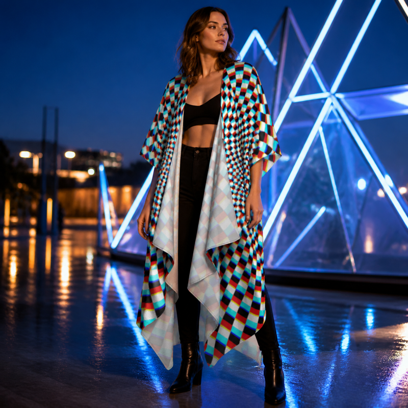 Lifestyle - Radial Draped Kimono (Phase 2 hero)