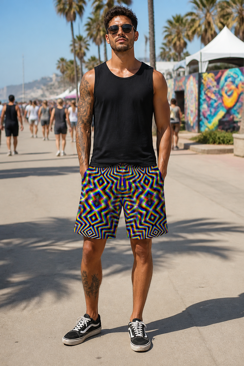 Chromadelic | Men’s Athletic Long Shorts approved lifestyle 01 front hero