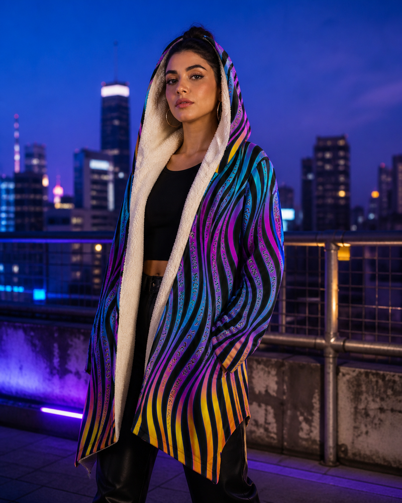 Xenowave Psychedelic Microfleece Cloak — approved lifestyle view 01 — 01-hero-candidate