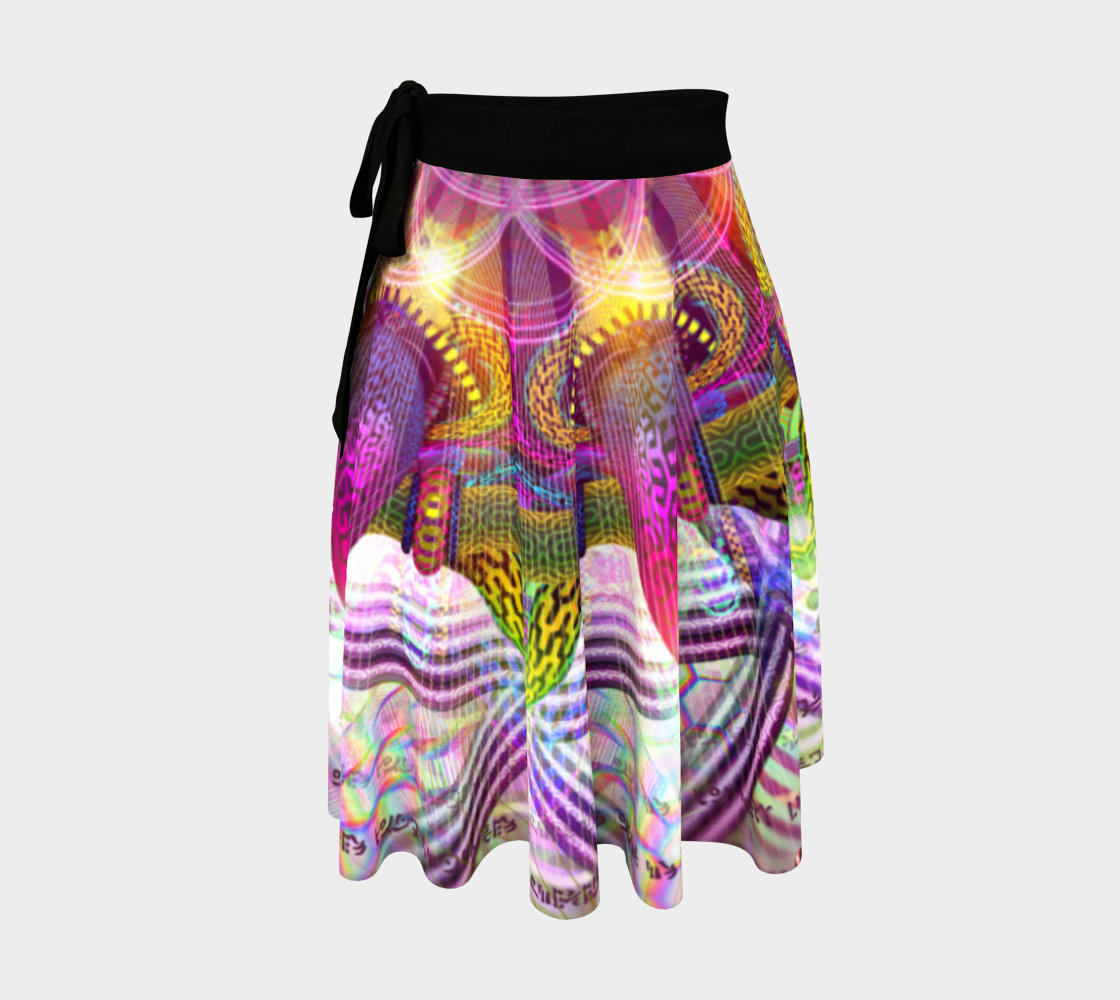 Venusian Flora Wrap Skirt, Alien Botanical Art Skirt, Asymmetrical Festival Clothing, Cosmic Garden Fashion, Wearable Art