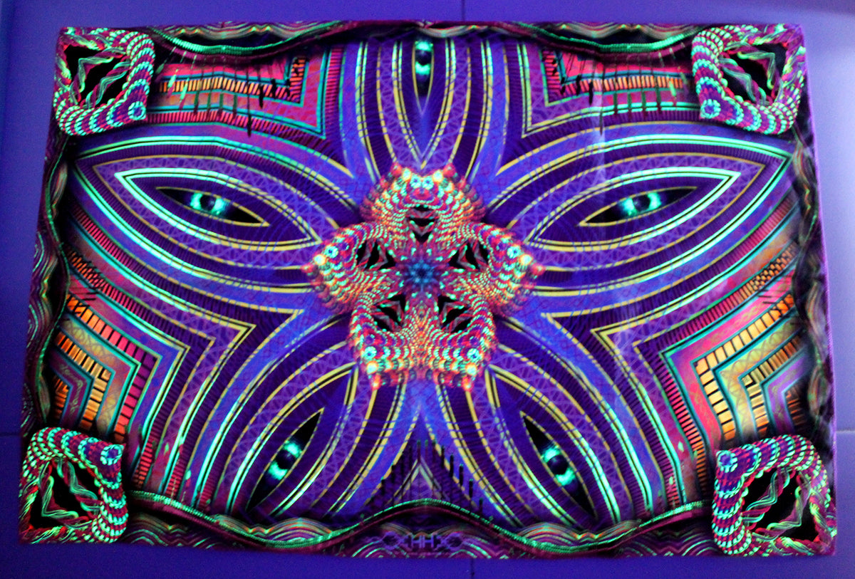 UV Active NEON Lycra Tapestry / Backdrop - Vaulted