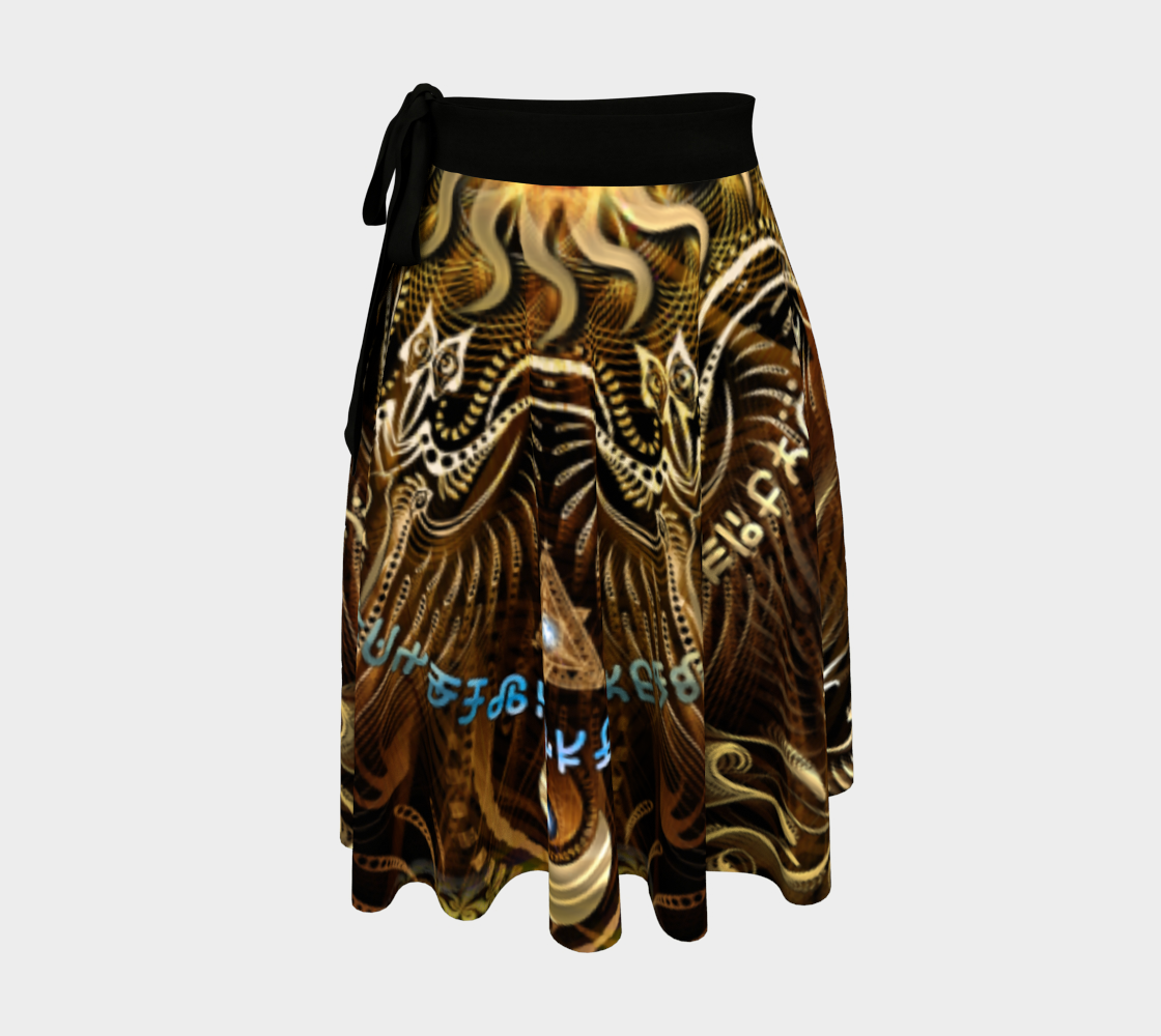 Sol Invictus Wrap Skirt, Solar Sacred Geometry Skirt, Asymmetrical Festival Clothing, Mythic Festival Fashion, Wearable Art