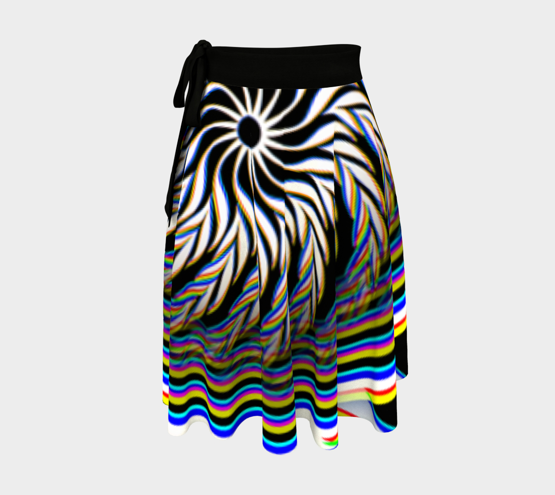 Ocular Prism Wrap Skirt, Psychedelic Eye Art Skirt, Asymmetrical Festival Clothing, Optical Rave Fashion, Wearable Art