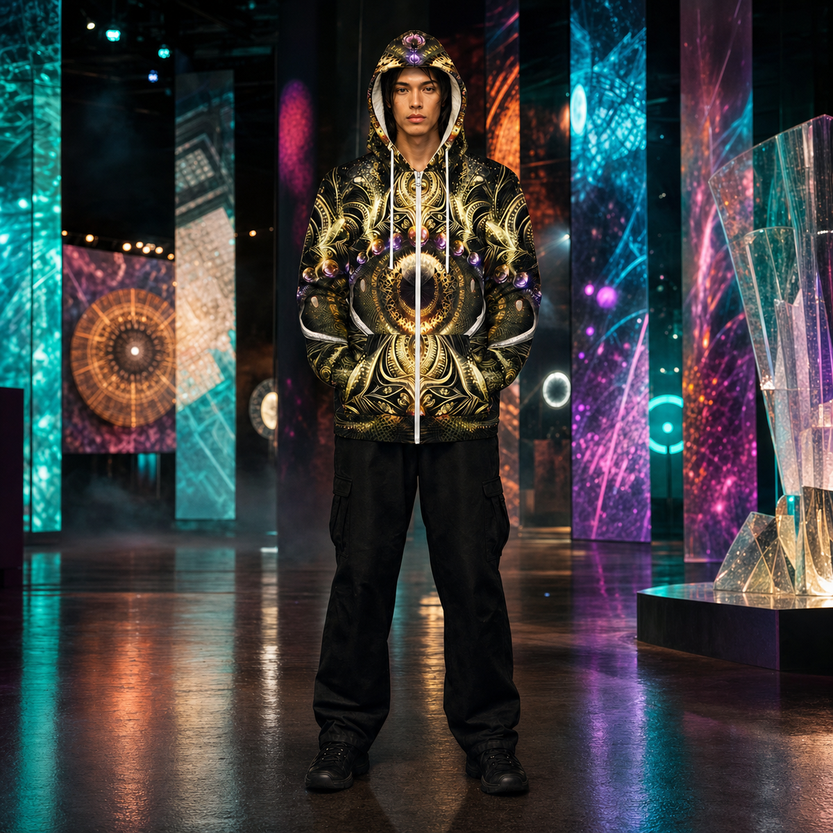 Witness Microfleece Ziphoodie — colourful high-contrast lifestyle hero