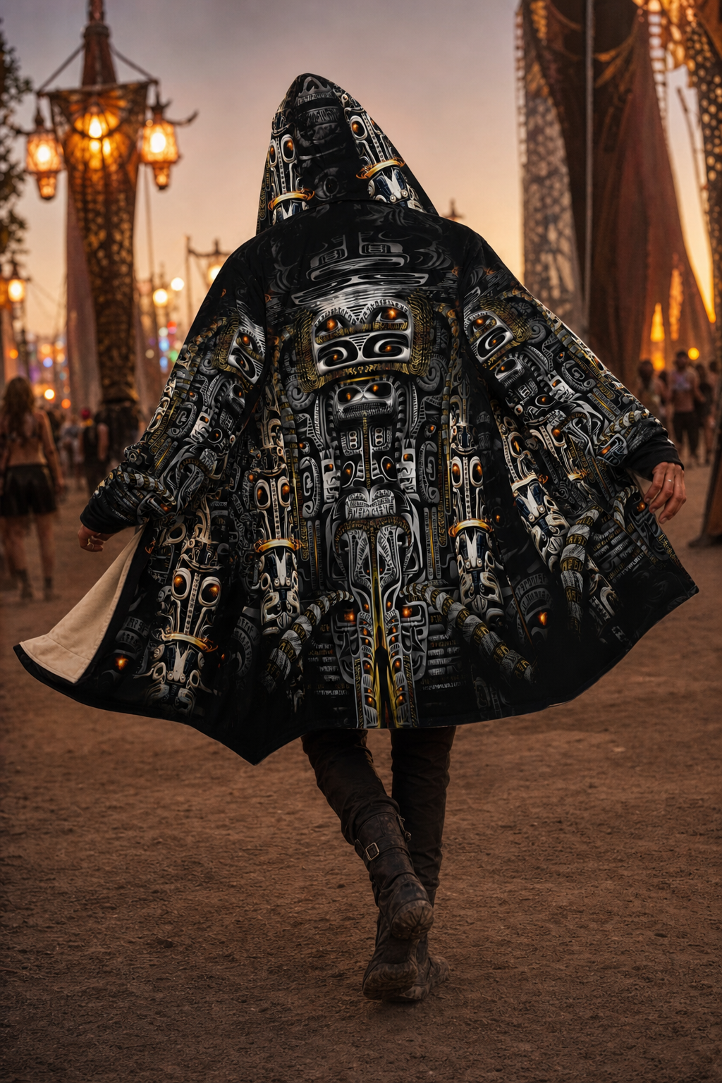 Blitzed Micro Fleece Cloak — lifestyle — festival rear hero