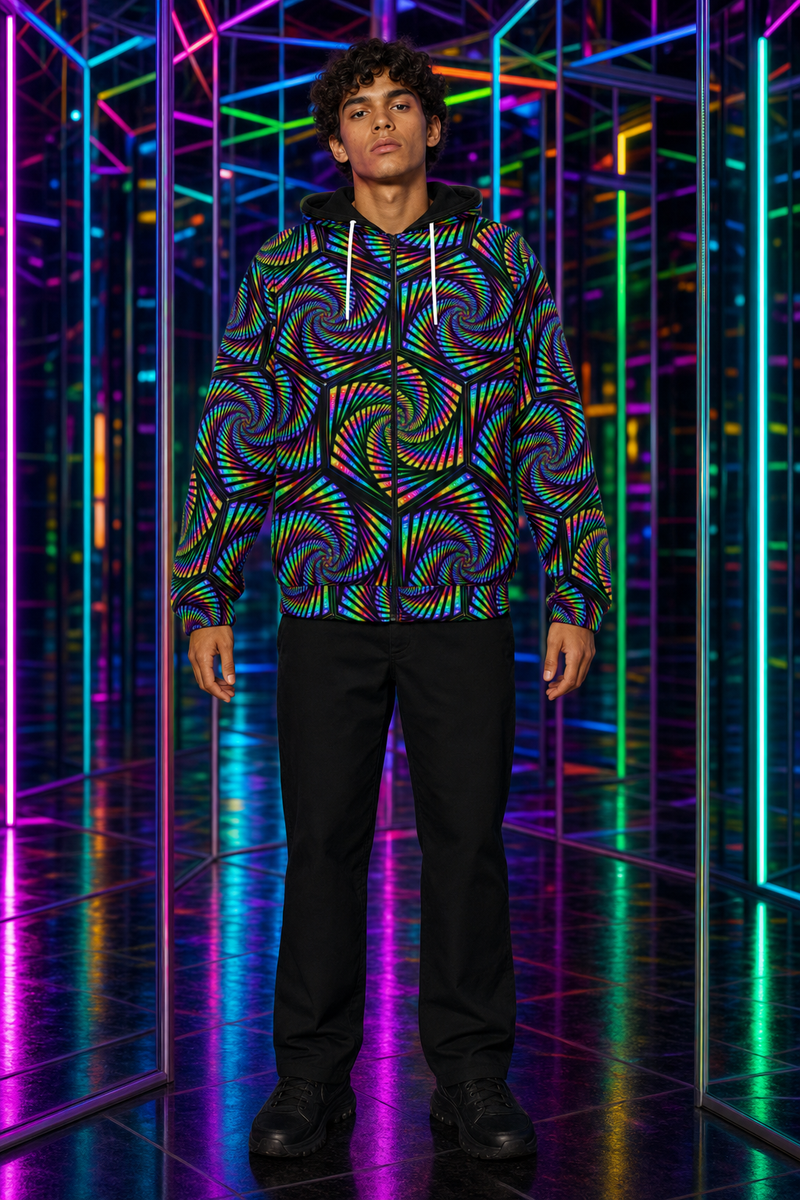 Vorhex Micro Fleece Zip Up Hoodie — lifestyle view 01 — 01-front-hero