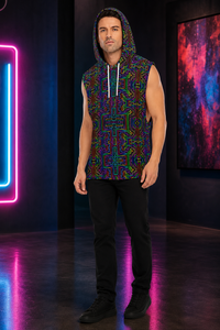 Lifestyle gallery — Prismatic Overlay Hooded Tank Top — 01-front-hero