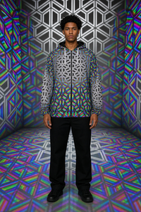 Flux Capacitor | Microfleece Zip-Up Hoodie — lifestyle view 01 — 01-front-hero