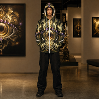 Witness Microfleece Ziphoodie — front, hood up lifestyle view