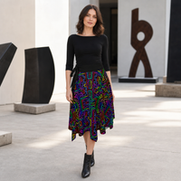 Prismatic Overlay Wrap Skirt — front lifestyle view