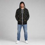 Adinkratek Microfleece Ziphoodie — front, hood up lifestyle view