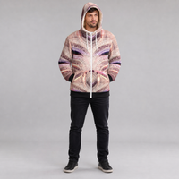 Wolfheart Micro Fleece Zip-Up Hoodie — front, hood up lifestyle view