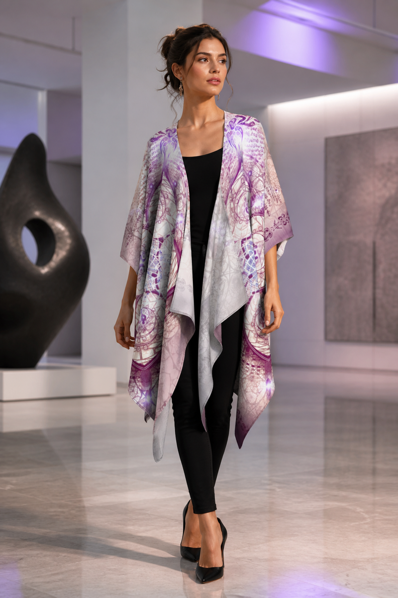 Approved lifestyle | Indra's Net Draped Kimono | view 01 | 01_front_hero.png