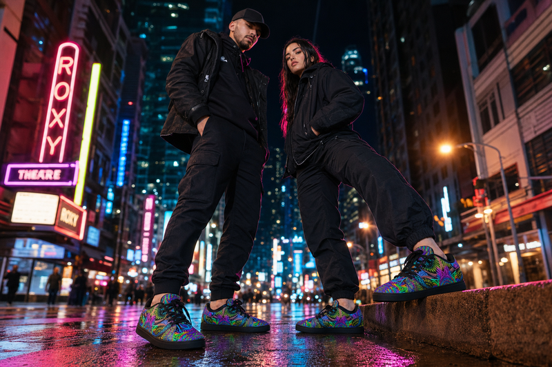 Primordial Sneakers - night city couple lifestyle