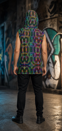 Lifestyle gallery — Icaro Hooded Tank Top — 02-back-hood-up