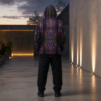 Twilight Healing Microfleece Ziphoodie — back, hood up lifestyle view