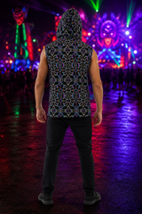 Prismatic Grid Hooded Tank Top — lifestyle view 02 — 02-back-hood-up