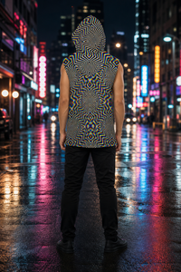 Lifestyle gallery — Chromadelic Hooded Tank Top — 02-back-hood-up