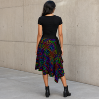 Prismatic Overlay Wrap Skirt — back lifestyle view