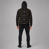Adinkratek Microfleece Ziphoodie — back, hood up lifestyle view