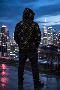Xenocode Micro Fleece Zip-up Hoodie — city-rooftop back lifestyle view