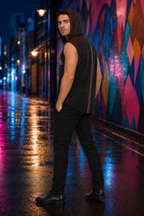 Singular Sight Hooded Tank Top — lifestyle view 02 — 02-three-quarter-back-mural-district