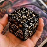 Xeno Frequency Hexahedron Art Cube, Limited Edition Psychedelic Rubix Style Collectible, Sacred Geometry Cube lifestyle 2