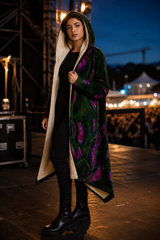 bio furnace micro fleece cloak — approved gallery view 03 (03-wearer-right-3q)