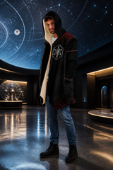 morningstar micro fleece cloak — approved gallery view 03 (03-wearer-right-3q)