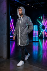 prismatic frequency zipper cloak — approved gallery view 03 (03-wearer-right-3q)