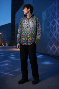 Flux Capacitor | Microfleece Zip-Up Hoodie — lifestyle view 03 — 03-wearer-right