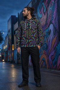Vorhex Micro Fleece Zip Up Hoodie — lifestyle view 03 — 03-wearer-right