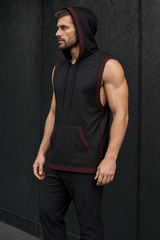 Geometrix, Hooded Tank Top, Sleeveless Festival Wear, Wearable Art — lifestyle view 03 — 03-wearer-right