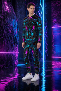 Liquid Sky Men's Hooded Jumpsuit / Bodysuit / Onesie — lifestyle view 03 — 03-wearer-right