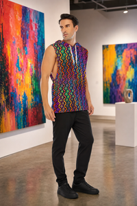 Lifestyle gallery — Rainbow Healing Hooded Tank Top — 03-wearer-right
