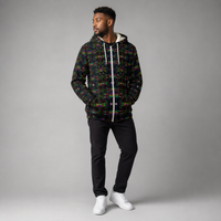 Adinkratek Microfleece Ziphoodie — wearer-right three-quarter lifestyle view