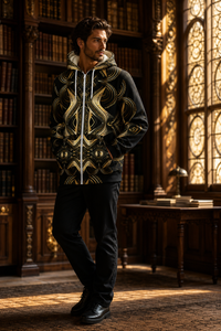 Golden Age | Microfleece Zip-Up Hoodie — lifestyle view 03 — 03-wearer-right