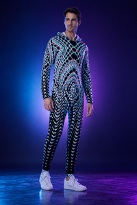 Organix Men's Hooded Jumpsuit / Bodysuit / Onesie — lifestyle view 03 — 03-wearer-right