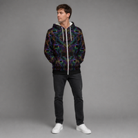 Psytron Microfleece Ziphoodie — wearer-right three-quarter lifestyle view