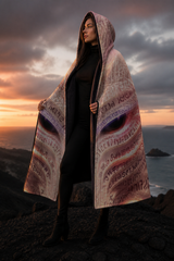 Approved lifestyle | Wolfheart Hooded Blanket, Mystic Mask Sherpa Throw, Bohemian Ceremonial Gift, Pale Visionary Spiritual Blanket | view 03 | 03_open_scale.png