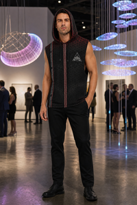 Singular Sight Hooded Tank Top — lifestyle view 04 — 04-three-quarter-front-kinetic-gallery