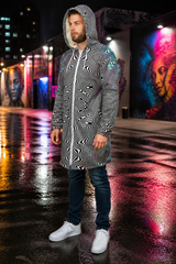 prismatic frequency zipper cloak — approved gallery view 04 (04-wearer-left-3q)