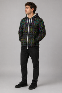 Tryptek II Microfleece Ziphoodie — wearer-left three-quarter lifestyle view