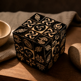 Xeno Frequency Hexahedron Art Cube, Limited Edition Psychedelic Rubix Style Collectible, Sacred Geometry Cube lifestyle 4