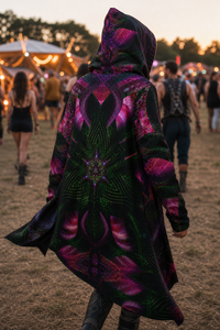 Bio Furnace Micro Fleece Cloak — lifestyle — festival rear view