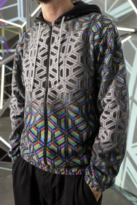 Flux Capacitor | Microfleece Zip-Up Hoodie — lifestyle view 05 — 05-construction-detail