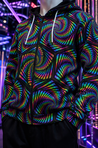 Vorhex Micro Fleece Zip Up Hoodie — lifestyle view 05 — 05-construction-detail